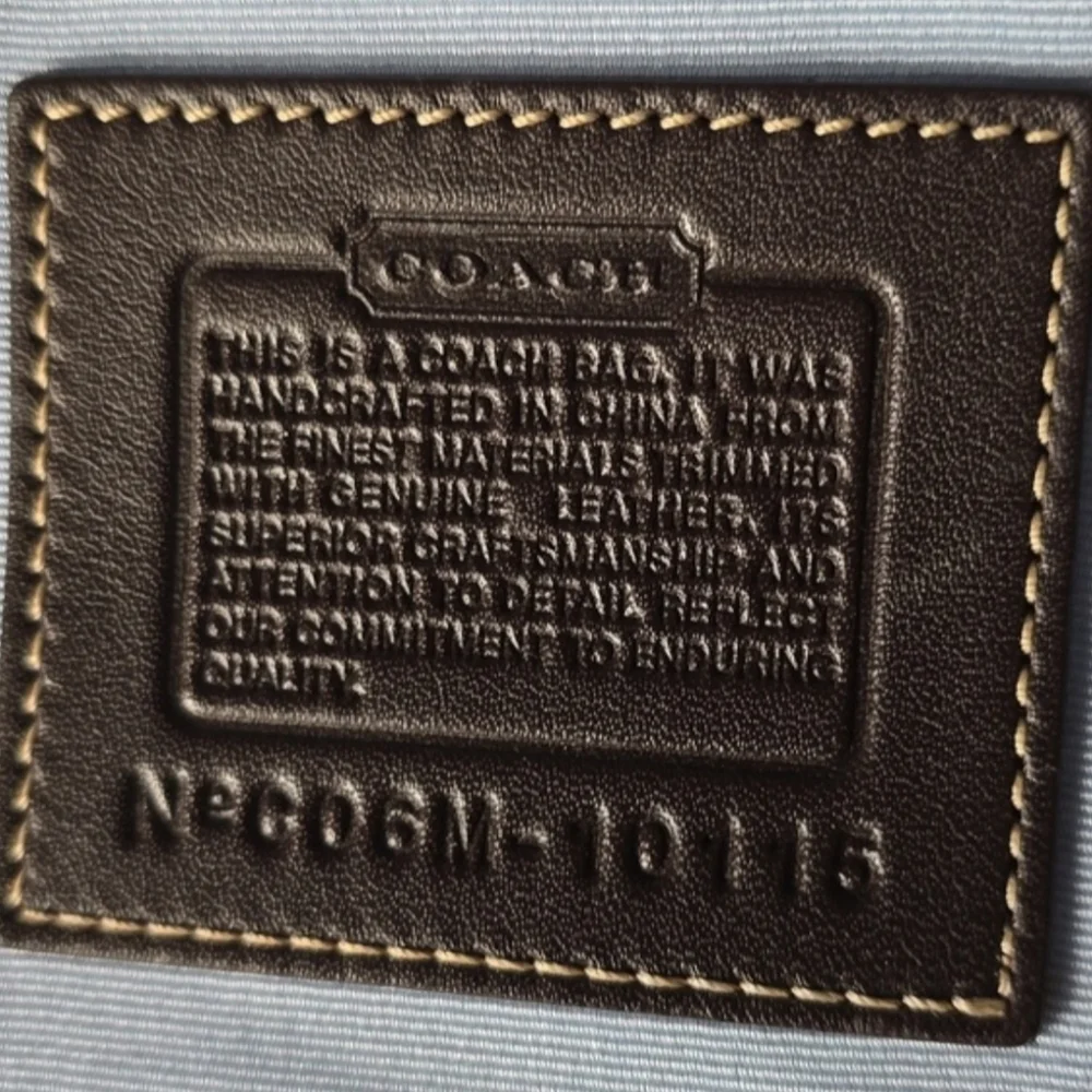 Coach Hamptons OP ART Scarf Print, Suede And Leather Tote CO6M - 10116 Vintage - Picture 2 of 13